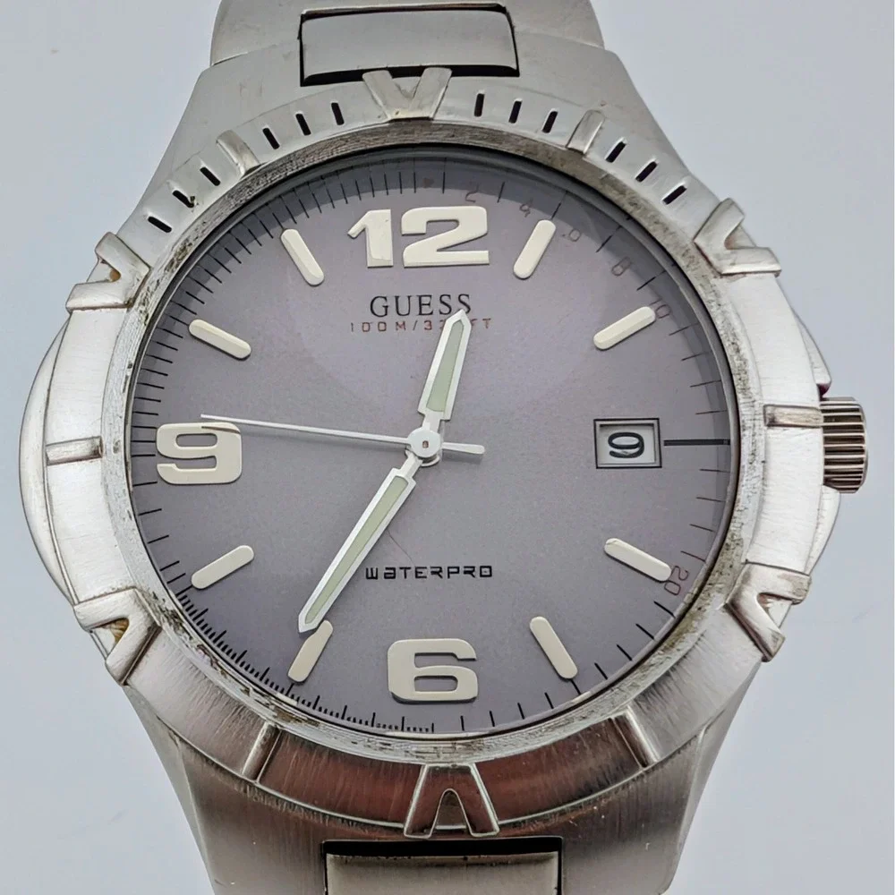 Guess Waterpro 100M Blue-Lilac Dial Stainless Steel Date Men's Watch G65079G